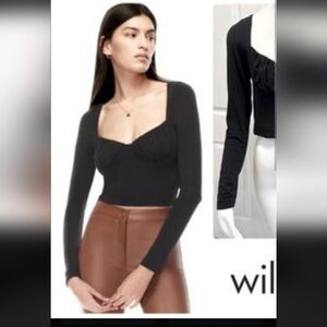Wilfred Kristin Long Sleeve Top- Size S- Black